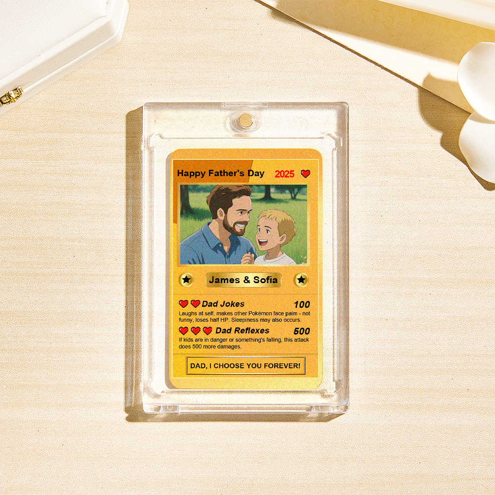 Cartes Anime Personnalisées Pour La Fête Des Pères, Carte De Poker Photo Personnalisée, Idée Cadeau Pour Un Être Cher - MyFaceSocksFR