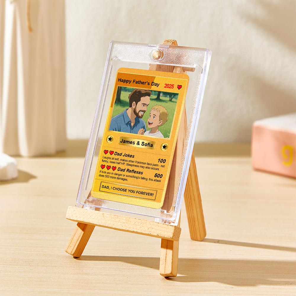 Cartes Anime Personnalisées Pour La Fête Des Pères, Carte De Poker Photo Personnalisée, Idée Cadeau Pour Un Être Cher - MyFaceSocksFR