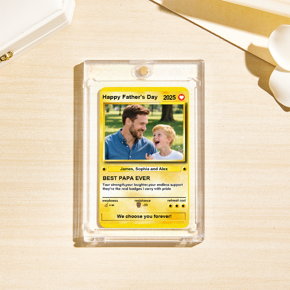 Cartes Anime Personnalisées Pour La Fête Des Pères, Carte De Poker Photo Personnalisée, Idée Cadeau Pour Un Être Cher - MyFaceSocksFR