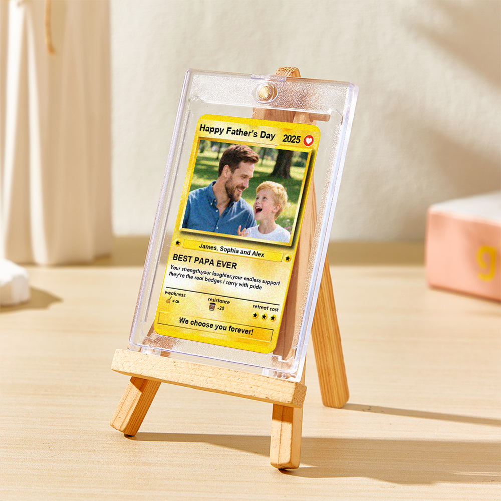 Cartes Anime Personnalisées Pour La Fête Des Pères, Carte De Poker Photo Personnalisée, Idée Cadeau Pour Un Être Cher - MyFaceSocksFR