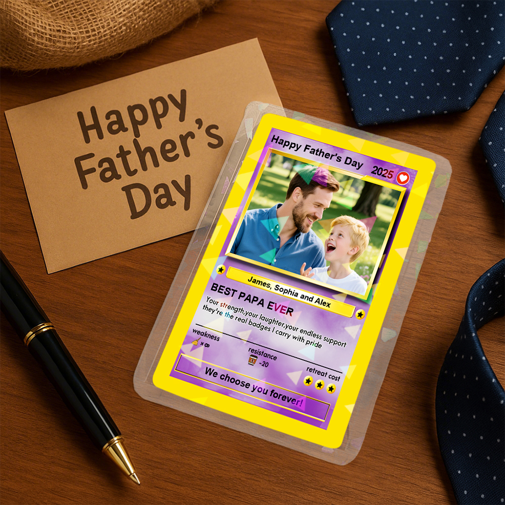 Carte Pokémon Fête Des Pères, Carte Pokémon Personnalisée, Cadeau Pour Papa, Cadeau Fête Des Pères, Idée Cadeau Pokémon Personnalisée