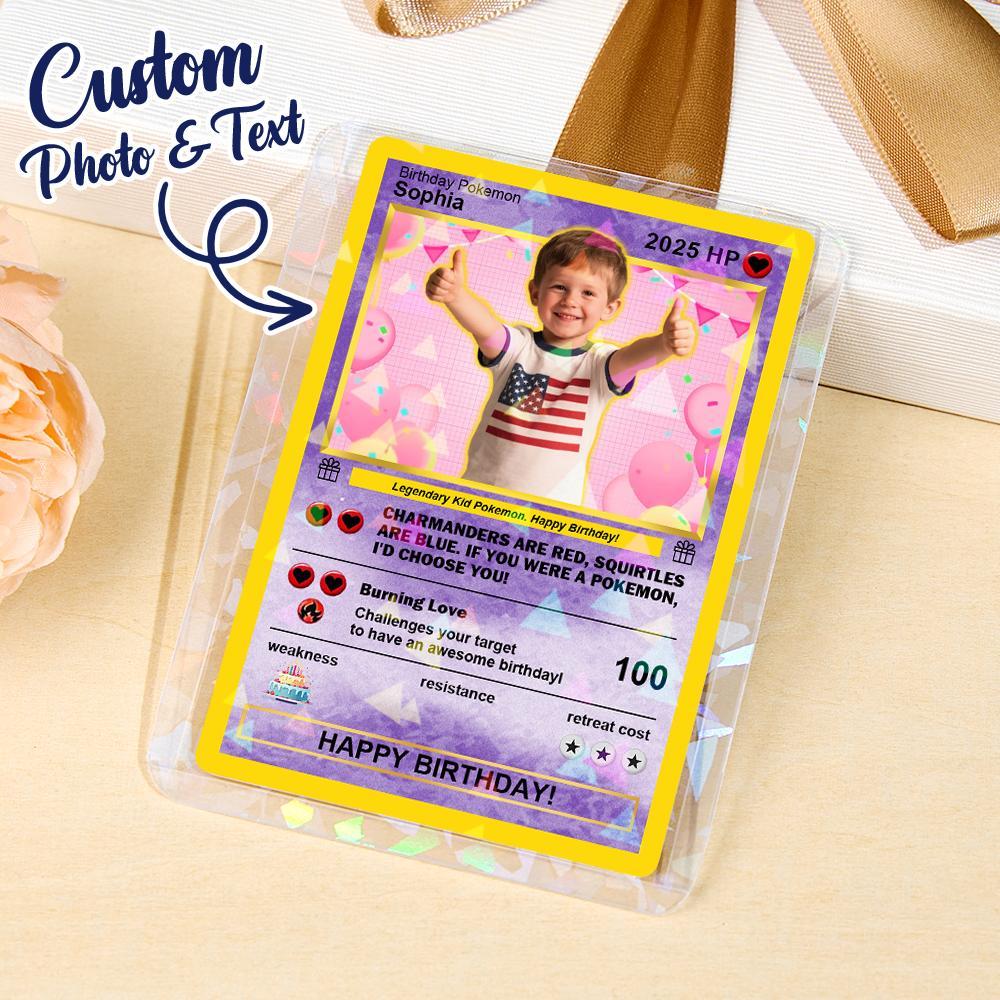 Cartes D'anniversaire Personnalisées Avec Texte Photo, Carte Personnalisée Pour Cadeau D'anniversaire D'enfant, Cadeau De Petit Ami, Souvenir D'anniversaire, Carte De Vœux D'anniversaire - MyFaceSocksFR