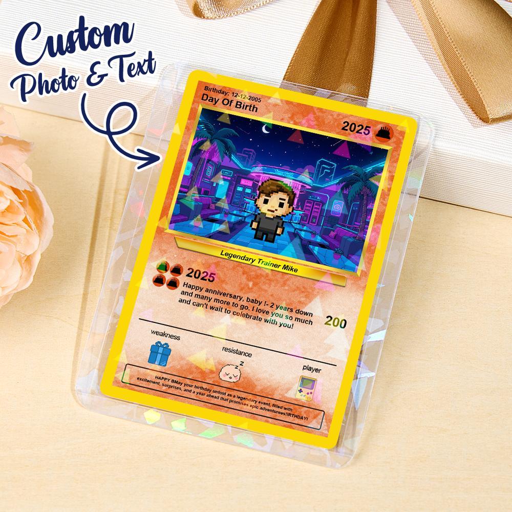 Cartes D'anniversaire Personnalisées Avec Texte Photo, Carte Personnalisée Pour Cadeau D'anniversaire D'enfant, Cadeau De Petit Ami, Souvenir D'anniversaire, Carte De Vœux D'anniversaire - MyFaceSocksFR