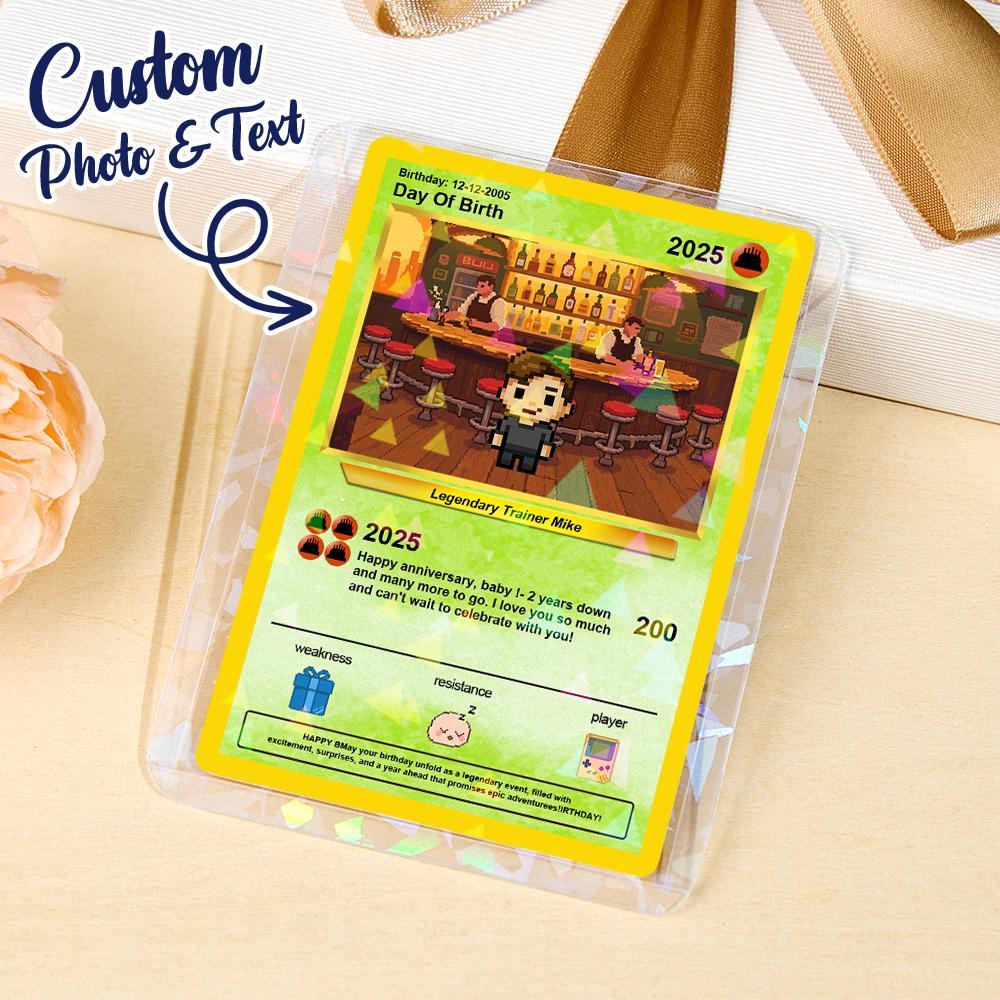Cartes D'anniversaire Personnalisées Avec Texte Photo, Carte Personnalisée Pour Cadeau D'anniversaire D'enfant, Cadeau De Petit Ami, Souvenir D'anniversaire, Carte De Vœux D'anniversaire - MyFaceSocksFR