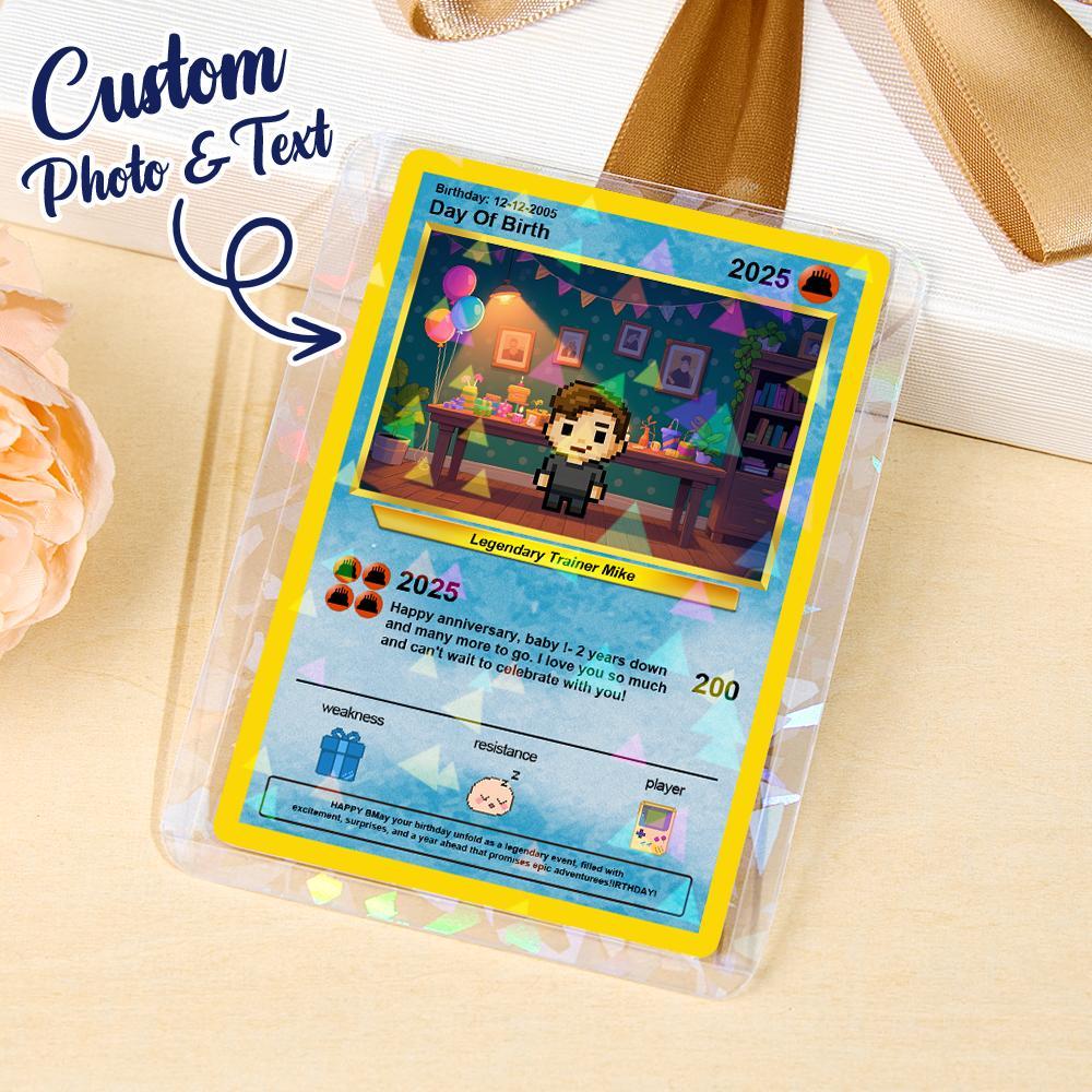 Cartes D'anniversaire Personnalisées Avec Texte Photo, Carte Personnalisée Pour Cadeau D'anniversaire D'enfant, Cadeau De Petit Ami, Souvenir D'anniversaire, Carte De Vœux D'anniversaire - MyFaceSocksFR