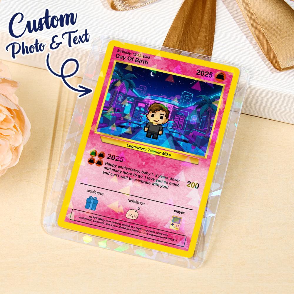 Cartes D'anniversaire Personnalisées Avec Texte Photo, Carte Personnalisée Pour Cadeau D'anniversaire D'enfant, Cadeau De Petit Ami, Souvenir D'anniversaire, Carte De Vœux D'anniversaire - MyFaceSocksFR