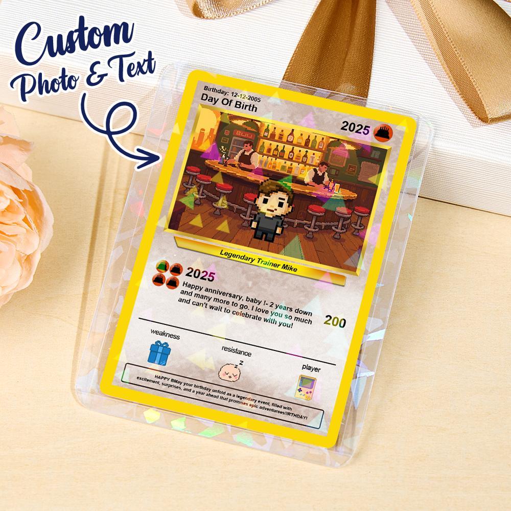 Cartes D'anniversaire Personnalisées Avec Texte Photo, Carte Personnalisée Pour Cadeau D'anniversaire D'enfant, Cadeau De Petit Ami, Souvenir D'anniversaire, Carte De Vœux D'anniversaire - MyFaceSocksFR