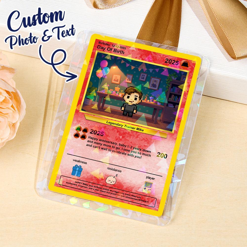 Cartes D'anniversaire Personnalisées Avec Texte Photo, Carte Personnalisée Pour Cadeau D'anniversaire D'enfant, Cadeau De Petit Ami, Souvenir D'anniversaire, Carte De Vœux D'anniversaire - MyFaceSocksFR
