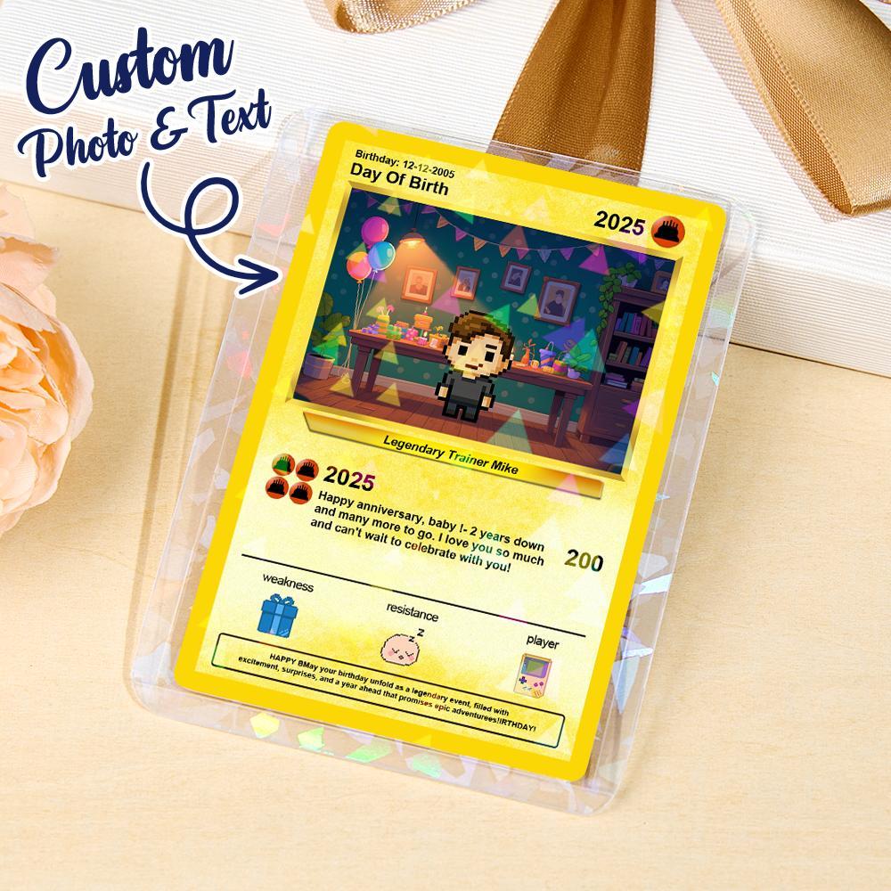 Cartes D'anniversaire Personnalisées Avec Texte Photo, Carte Personnalisée Pour Cadeau D'anniversaire D'enfant, Cadeau De Petit Ami, Souvenir D'anniversaire, Carte De Vœux D'anniversaire - MyFaceSocksFR