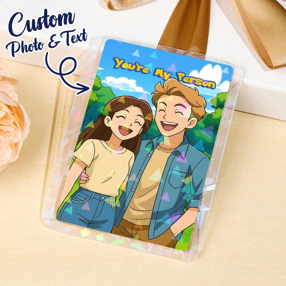 Carte De Style Dessin Animé Personnalisée Transformez Votre Photo En Un Objet De Collection Unique - MyFaceSocksFR