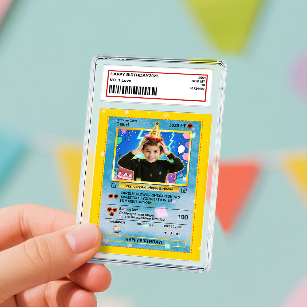 Cartes D'anniversaire Personnalisées Avec Texte Photo, Carte Personnalisée Pour Cadeau D'anniversaire D'enfant, Cadeau De Petit Ami, Souvenir D'anniversaire, Carte De Vœux D'anniversaire - MyFaceSocksFR