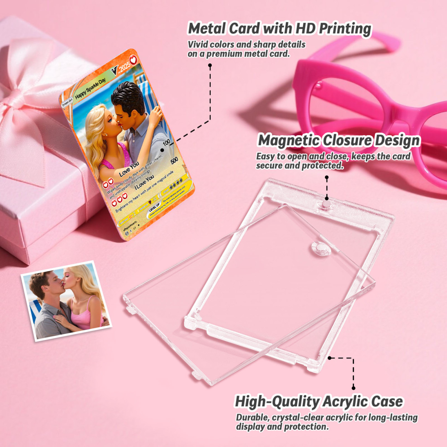 Cartes Photo Personnalisées Pour Couple, Carte Personnalisée Pour Petit Ami, Cadeau D'anniversaire, Souvenir, Carte Happy Poke - MyFaceSocksFR