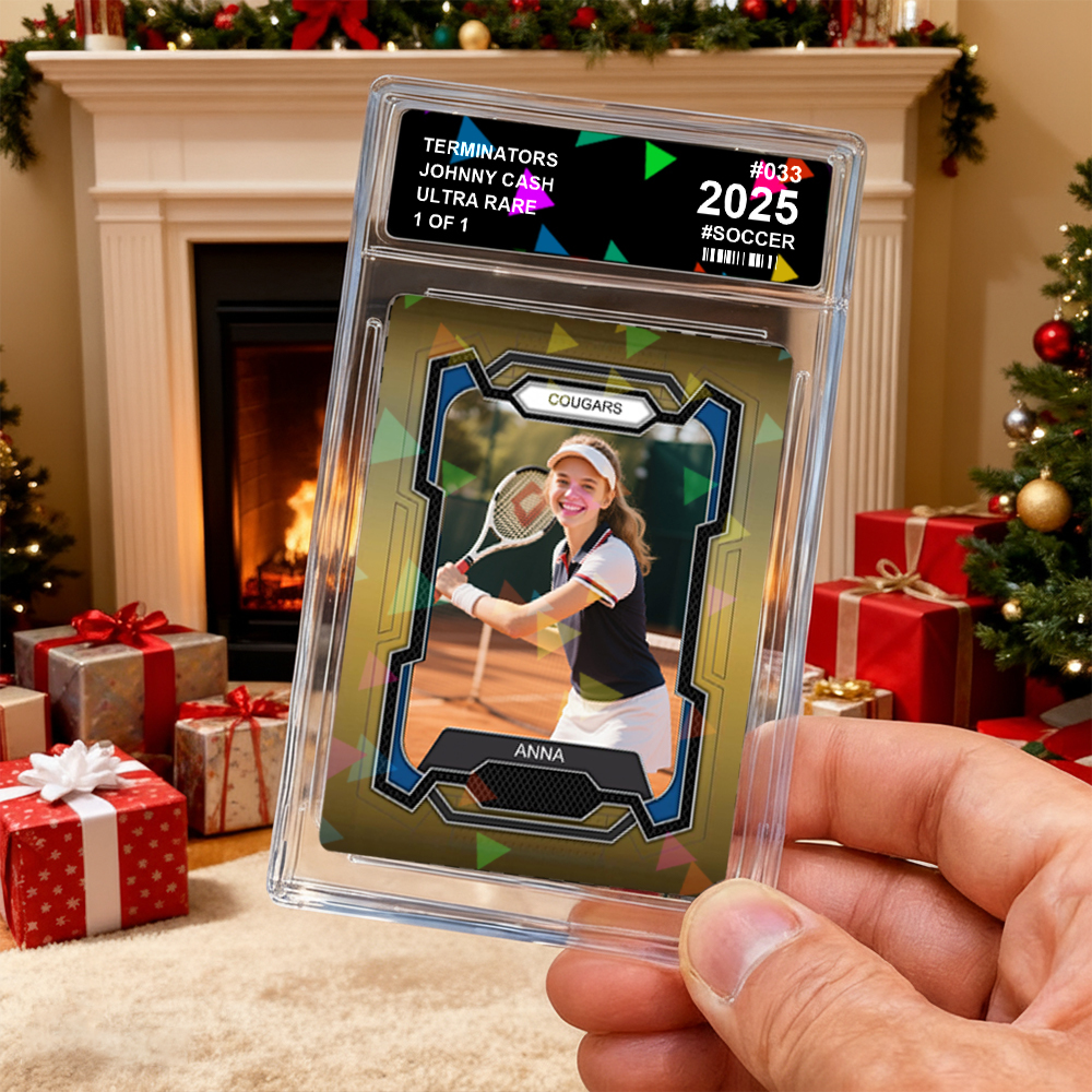 Carte De Sport Personnalisée Pour Enfants, Portrait Avec Nom De L'équipe, Idée Cadeau Géniale Pour Les Athlètes, Cadeau De Noël - MyFaceSocksFR