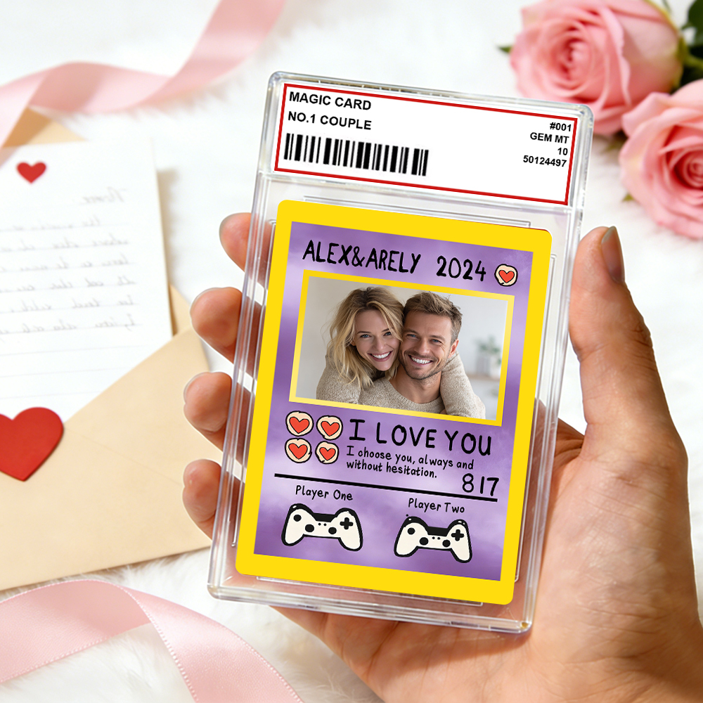 Carte De Saint-valentin Personnalisée Pour Couple, Carte D'anniversaire Personnalisée Avec Photo De Couple Style Anime, Cadeau Idéal Pour La Saint-valentin. - MyFaceSocksFR