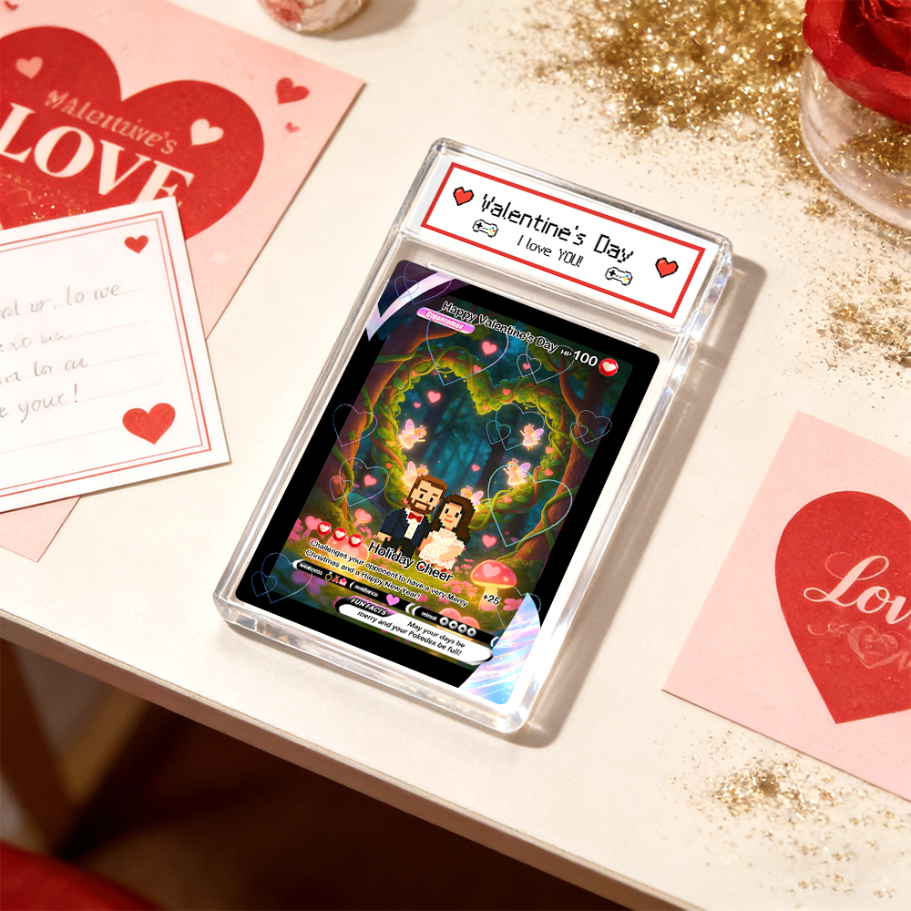 Carte De Saint-valentin Personnalisée « Je Te Choisis » - Cadeau Pour Couple - Transformez Votre Photo En Une Carte De Collection Unique Style Pixel Man - Idée Cadeau Saint-valentin - MyFaceSocksFR