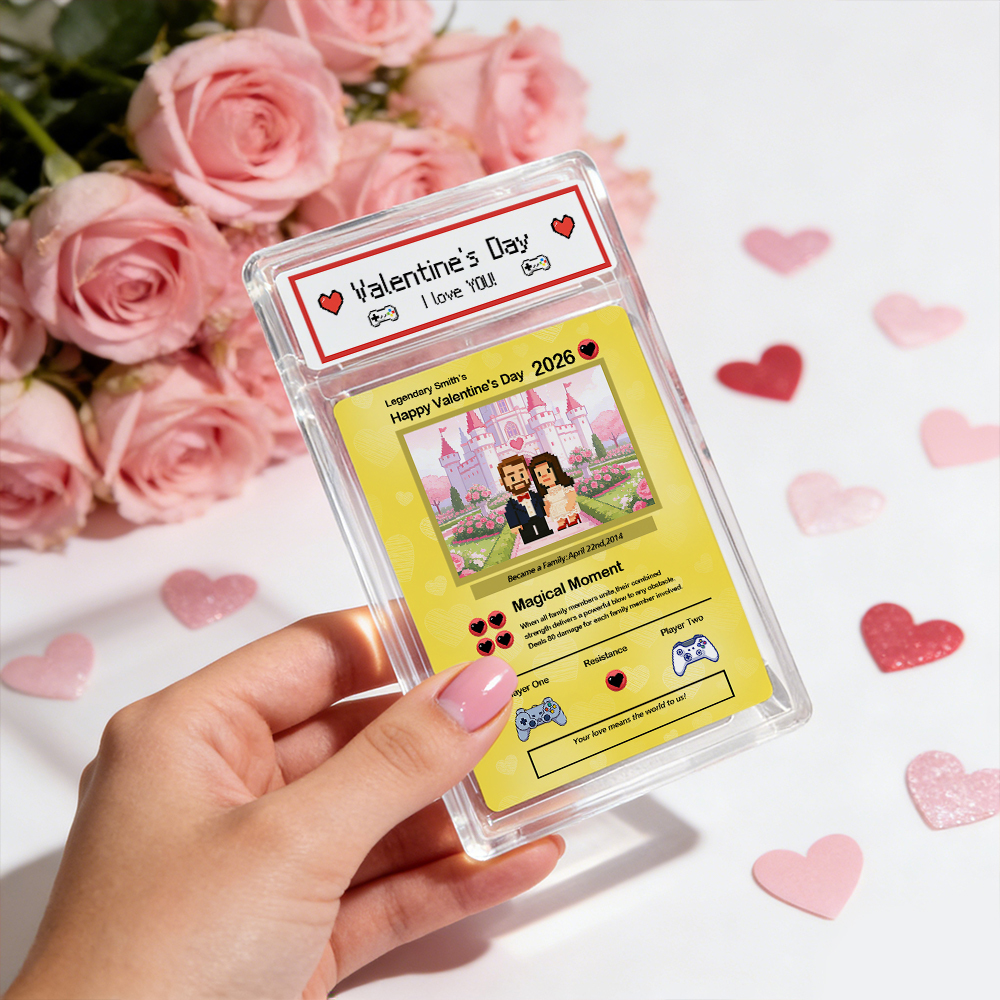 Carte De Saint-valentin Personnalisée « Je Te Choisis » - Cadeau Pour Couple - Transformez Votre Photo En Une Carte De Collection Unique Style Pixel Man - Idée Cadeau Saint-valentin - MyFaceSocksFR