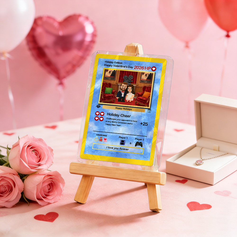 Carte De Saint-valentin Personnalisée « Je Te Choisis » - Cadeau Pour Couple - Transformez Votre Photo En Une Carte De Collection Unique Style Pixel Man - Idée Cadeau Saint-valentin - MyFaceSocksFR
