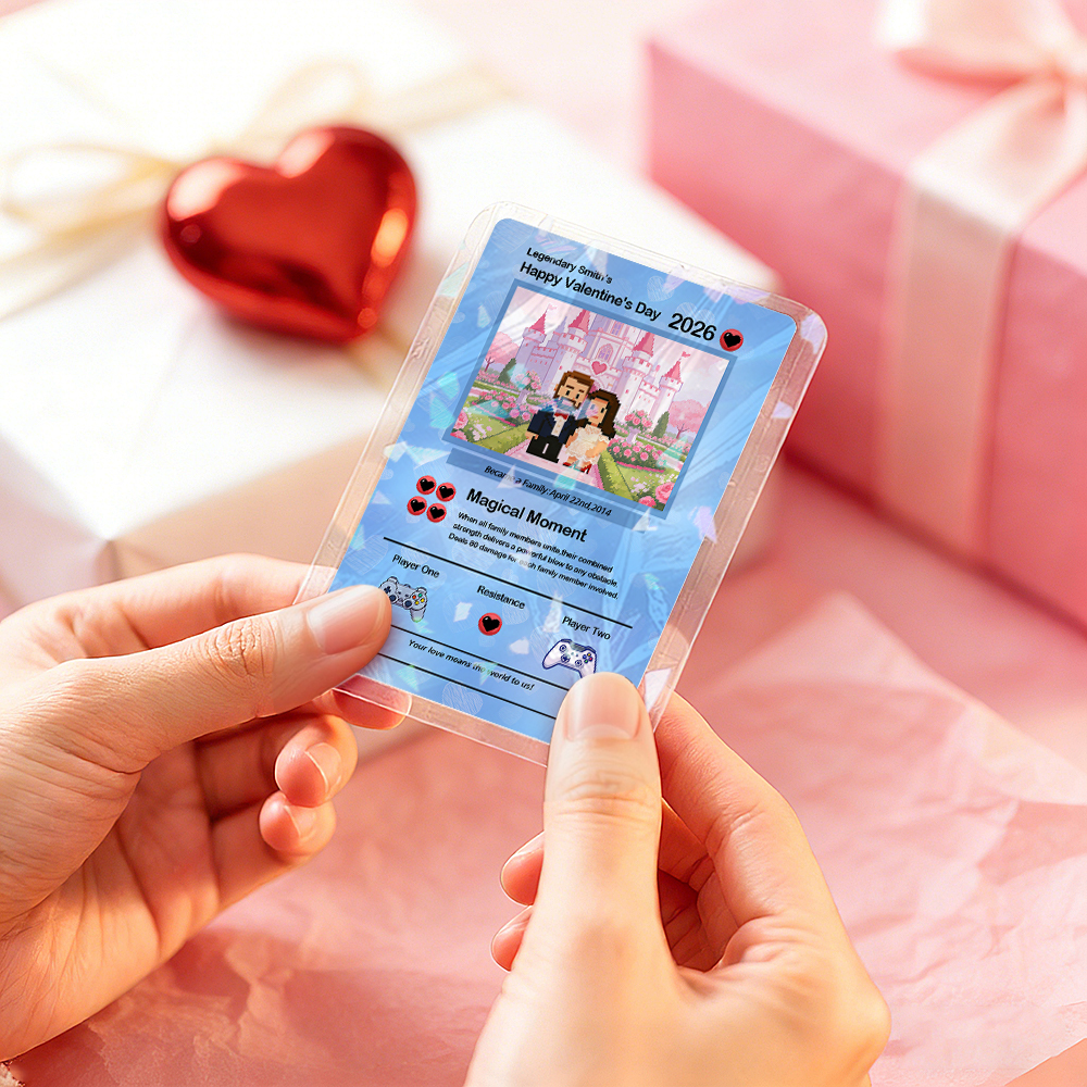 Carte De Saint-valentin Personnalisée « Je Te Choisis » - Cadeau Pour Couple - Transformez Votre Photo En Une Carte De Collection Unique Style Pixel Man - Idée Cadeau Saint-valentin - MyFaceSocksFR