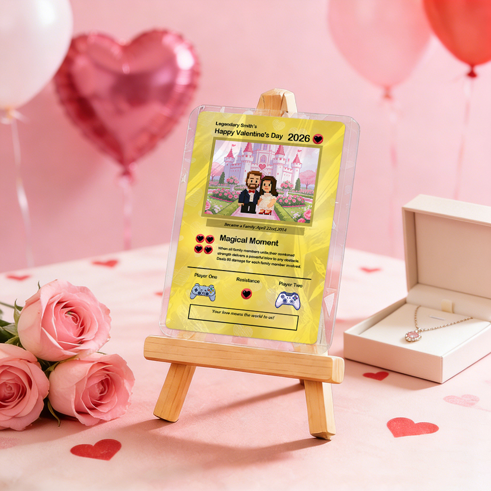 Carte De Saint-valentin Personnalisée « Je Te Choisis » - Cadeau Pour Couple - Transformez Votre Photo En Une Carte De Collection Unique Style Pixel Man - Idée Cadeau Saint-valentin - MyFaceSocksFR
