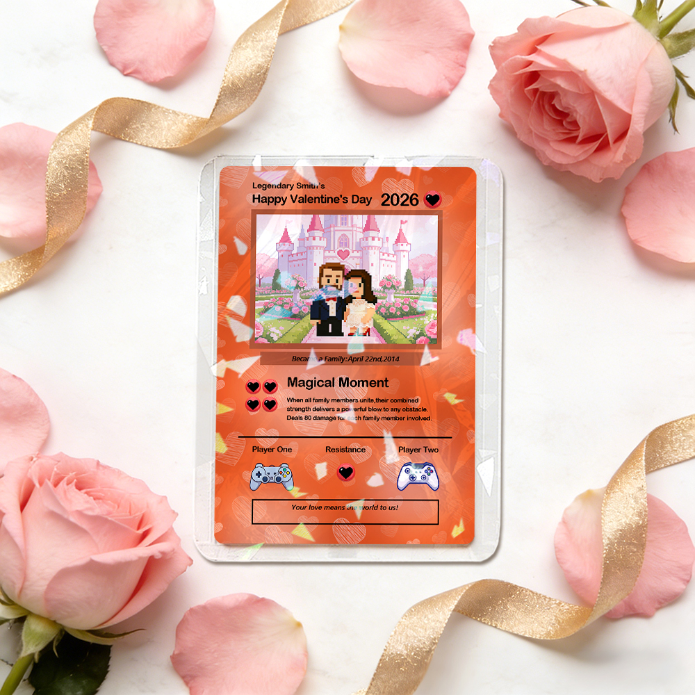 Carte De Saint-valentin Personnalisée « Je Te Choisis » - Cadeau Pour Couple - Transformez Votre Photo En Une Carte De Collection Unique Style Pixel Man - Idée Cadeau Saint-valentin - MyFaceSocksFR