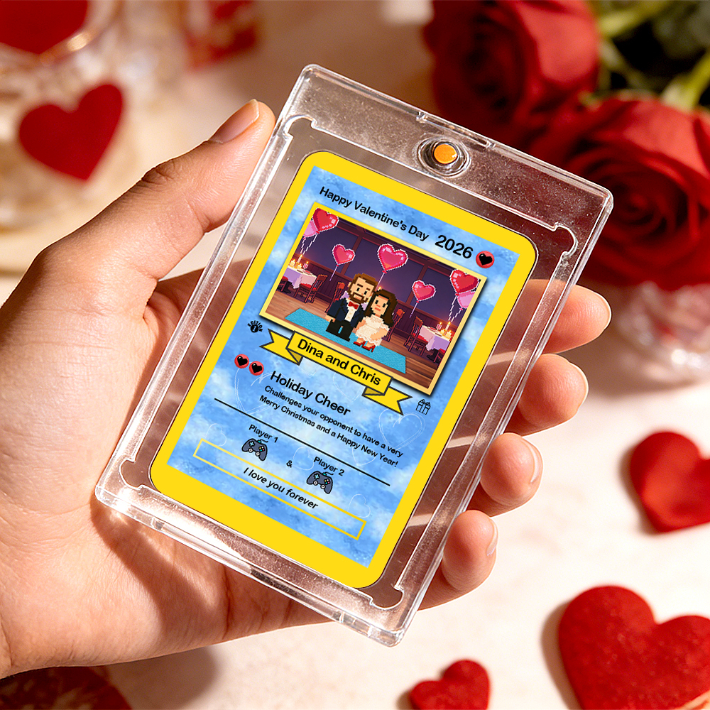 Carte De Saint-valentin Personnalisée « Je Te Choisis » - Cadeau Pour Couple - Transformez Votre Photo En Une Carte De Collection Unique Style Pixel Man - Idée Cadeau Saint-valentin - MyFaceSocksFR