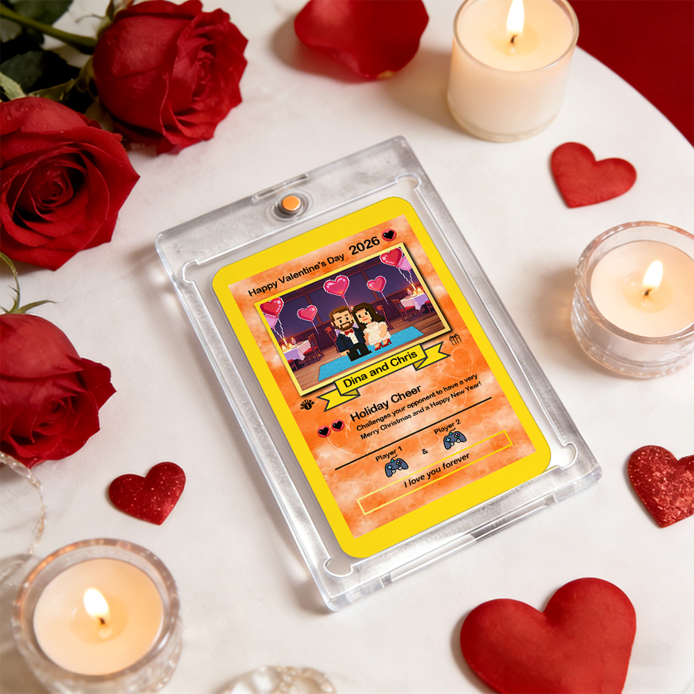 Carte De Saint-valentin Personnalisée « Je Te Choisis » - Cadeau Pour Couple - Transformez Votre Photo En Une Carte De Collection Unique Style Pixel Man - Idée Cadeau Saint-valentin - MyFaceSocksFR