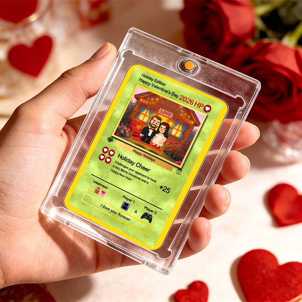 Carte De Saint-valentin Personnalisée « Je Te Choisis » - Cadeau Pour Couple - Transformez Votre Photo En Une Carte De Collection Unique Style Pixel Man - Idée Cadeau Saint-valentin - MyFaceSocksFR