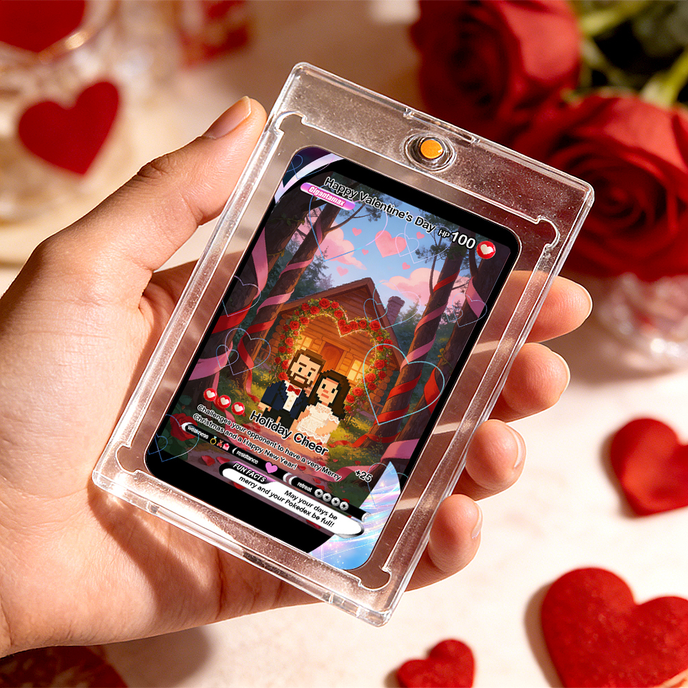 Carte De Saint-valentin Personnalisée « Je Te Choisis » - Cadeau Pour Couple - Transformez Votre Photo En Une Carte De Collection Unique Style Pixel Man - Idée Cadeau Saint-valentin - MyFaceSocksFR