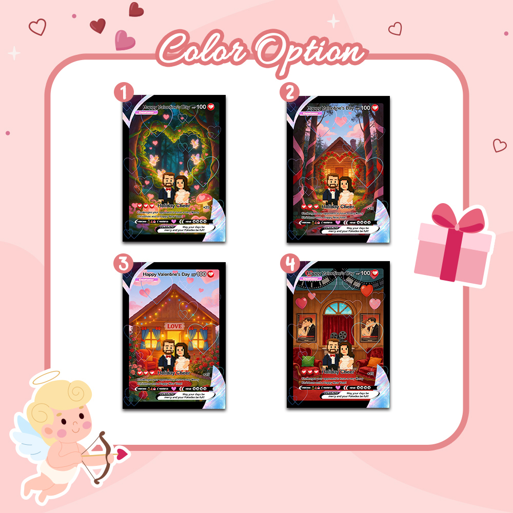 Carte De Saint-valentin Personnalisée « Je Te Choisis » - Cadeau Pour Couple - Transformez Votre Photo En Une Carte De Collection Unique Style Pixel Man - Idée Cadeau Saint-valentin - MyFaceSocksFR
