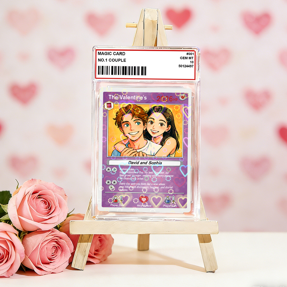 Carte De Saint-valentin Personnalisée Pour Couple, Carte D'anniversaire Personnalisée Avec Photo De Couple Style Anime, Cadeau Idéal Pour La Saint-valentin. - MyFaceSocksFR