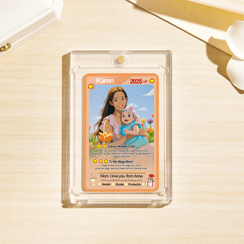 Carte Pokémon Personnalisée Pour Annoncer Une Grossesse - Cadeau Pour Lui Et Elle - Idée Cadeau Pour La Fête Des Mères - MyFaceSocksFR