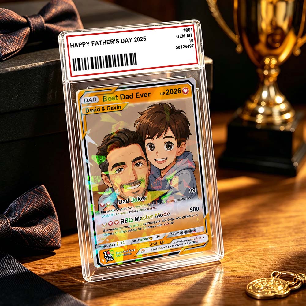 Carte De Fête Des Pères, Cartes De Poker Personnalisées, Photo Personnalisée Sur Carte Holographique, Cadeaux De Fête Des Pères Pour Papa