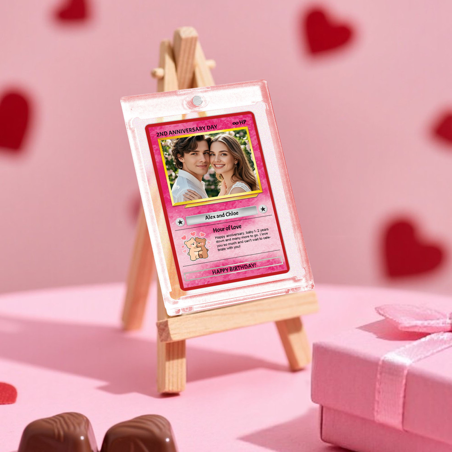 Cartes Photo Personnalisées Pour Couple, Carte Personnalisée Pour Petit Ami, Cadeau D'anniversaire, Souvenir, Carte Happy Poke - MyFaceSocksFR