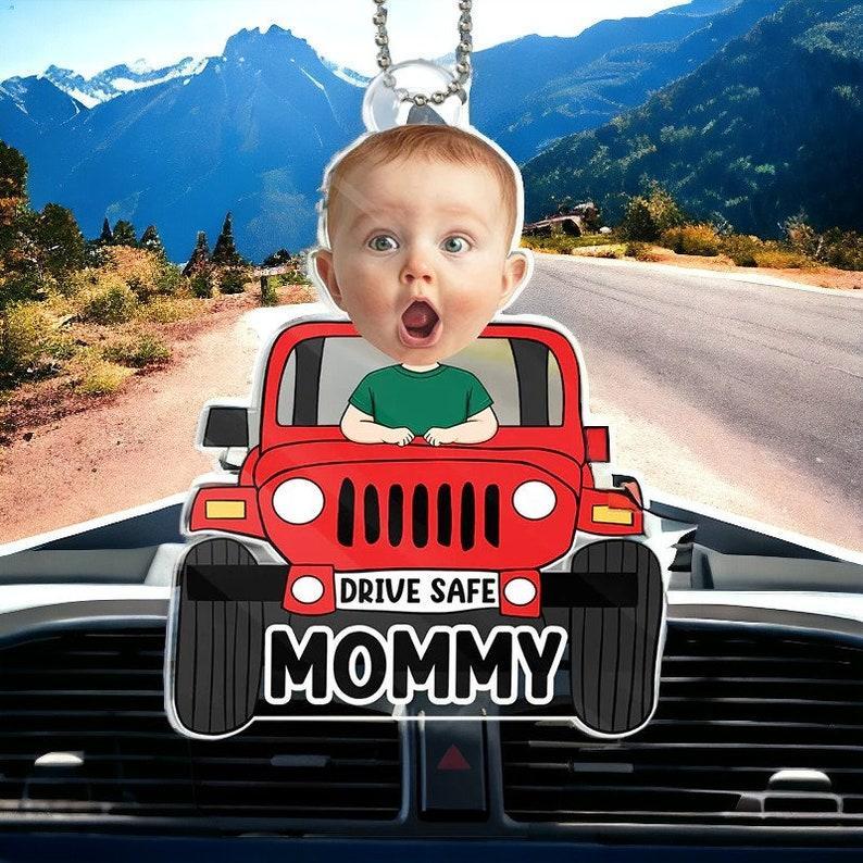 Cadeaux Pour La Fête Des Pères, Décoration De Voiture Personnalisée Avec Photo Pour Papa, Cintre « conduisez Prudemment » Pour Papa, Décoration De Voiture, Cadeau Pour Papa, Décoration « conduisez Prudemment », Cadeaux Pour Papa - MyFaceSocksFR