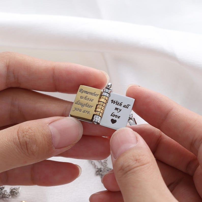 Collier Mon Petit Livre Étoile – Une Lettre À Ma Fille Dans Un Médaillon, Pendentif Ajustable Avec Message À L'intérieur, Cadeau Bijou Significatif - MyFaceSocksFR