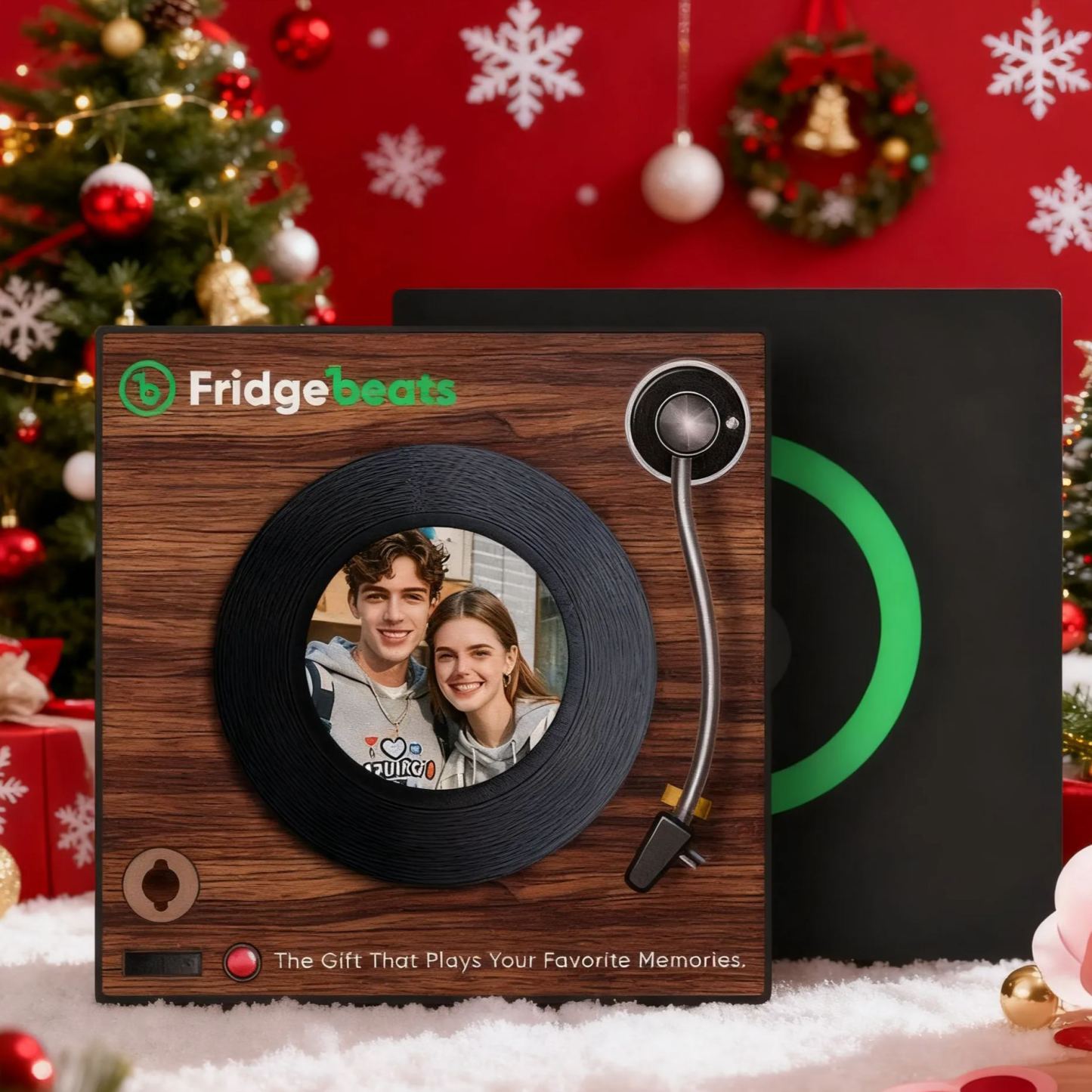 Aimant De Réfrigérateur Personnalisé Musique Et Photo - Possibilité De Personnaliser 1 À 6 Vinyles Et Chansons