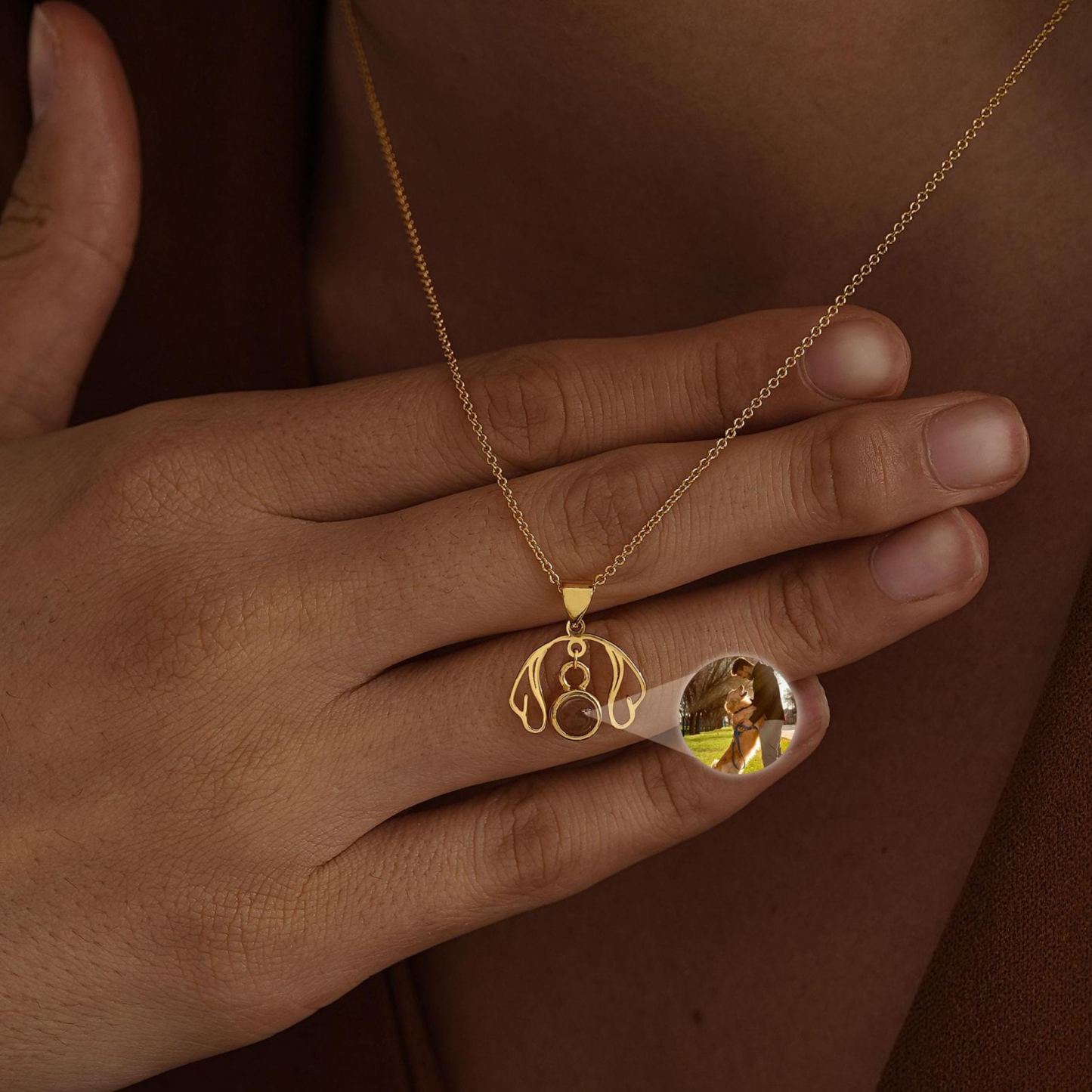 Collier Personnalisé Avec Projection D'oreilles De Chien, Bijou Avec Photo Personnalisée À L'intérieur, Bijou Photo D'oreille D'animal De Compagnie, Collier Commémoratif, Cadeau De Noël Pour Maman - MyFaceSocksFR