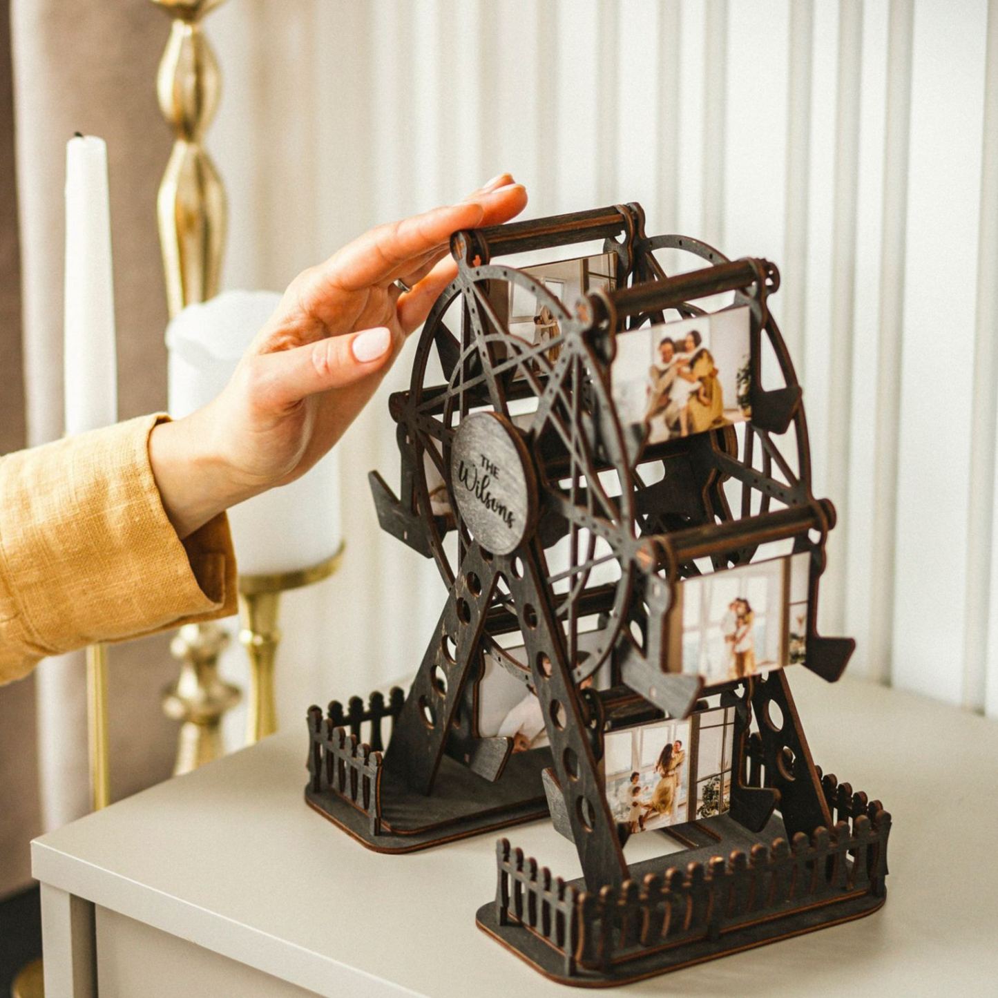 Album Photo De Grande Roue En Bois Cadeau Du 5e Anniversaire Pour Lui Cadeaux De Noël Pour Son Cadeau De Mariage Cadeau De Pendaison De Crémaillère Décoration D'intérieur Personnalisée - MyFaceSocksFR