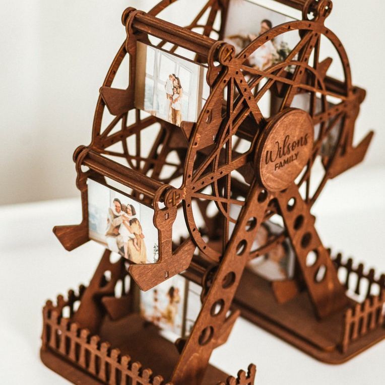 Album Photo De Grande Roue En Bois Cadeau Du 5e Anniversaire Pour Lui Cadeaux De Noël Pour Son Cadeau De Mariage Cadeau De Pendaison De Crémaillère Décoration D'intérieur Personnalisée - MyFaceSocksFR