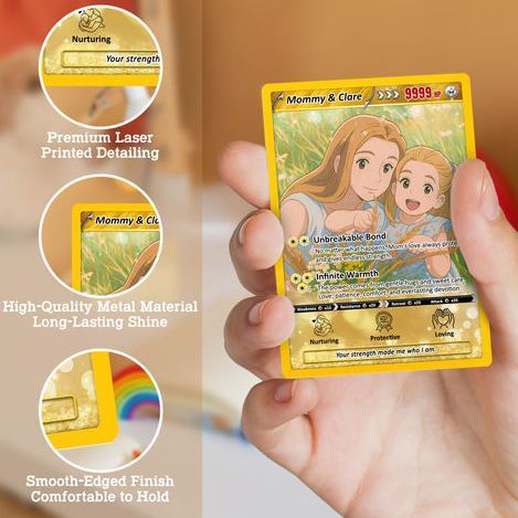 Carte Personnalisée Pour La Fête Des Mères - Carte Pour Maman - Carte Personnalisée Inspirée Des Animés Pour Maman - MyFaceSocksFR