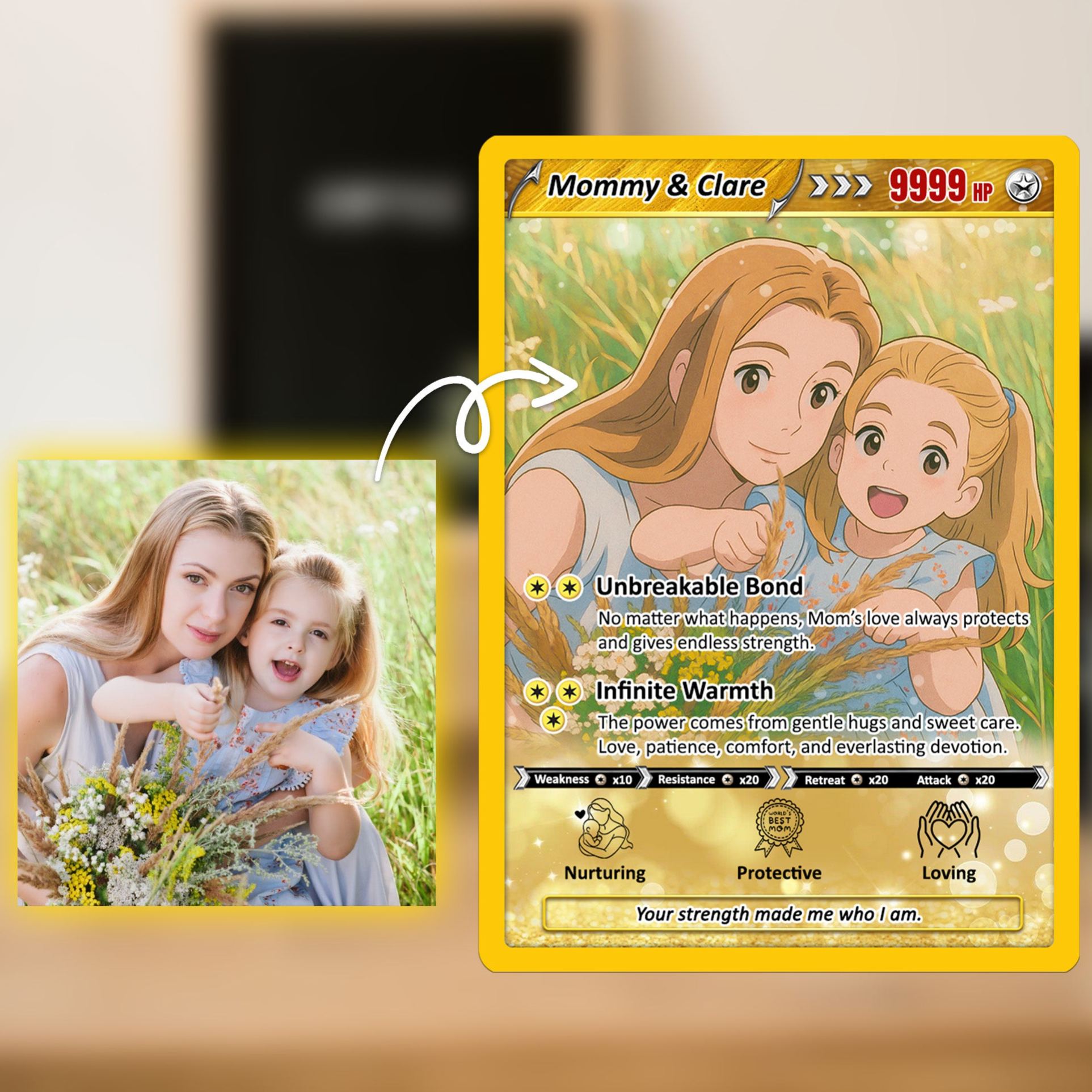 Carte Personnalisée Pour La Fête Des Mères - Carte Pour Maman - Carte Personnalisée Inspirée Des Animés Pour Maman
