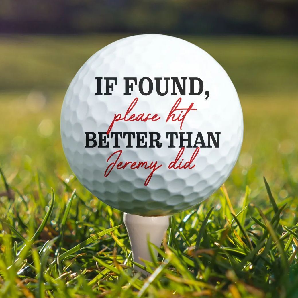 Si vous le trouvez, veuillez frapper mieux que le nom personnalisé n'est drôle – Photo personnalisée avec balle de golf. - MyFaceSocksFR