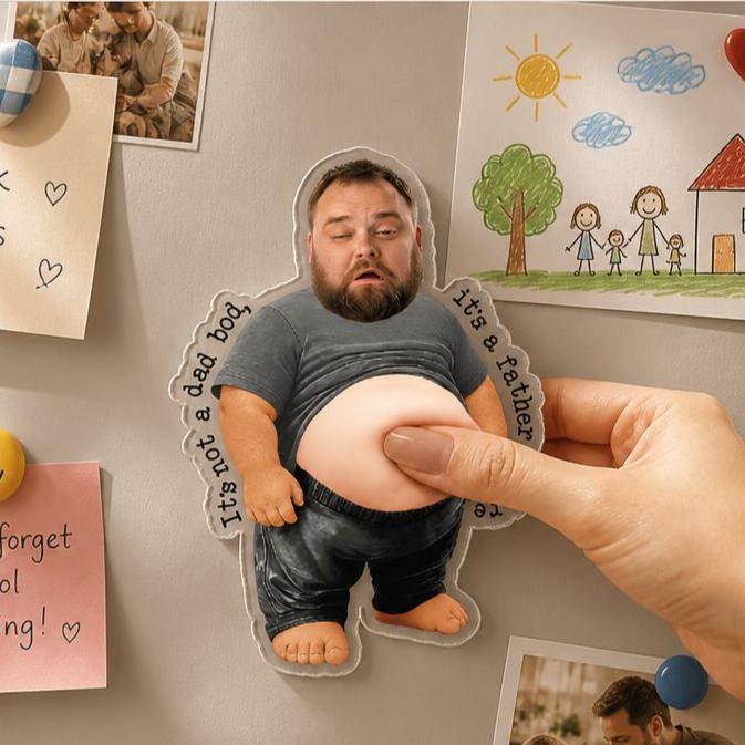 Ce N’est Pas Un Papa Bod, C’est Une Figure Paternelle – Cadeau Drôle Pour La Fête Des Pères – Aimant De Réfrigérateur Personnalisé