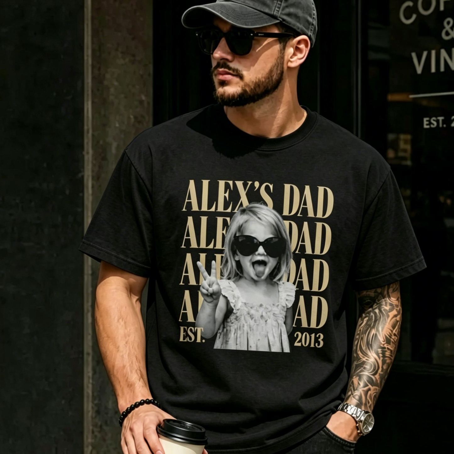 Chemise Photo Vintage Papa Personnalisée : Chemise Personnalisée Pour La Fête Des Pères Avec Photo D’enfants, Chemise Drôle De Papa, Chemise Du Meilleur Papa De Tous Les Temps, Cadeau De Nouveau Papa - MyFaceSocksFR