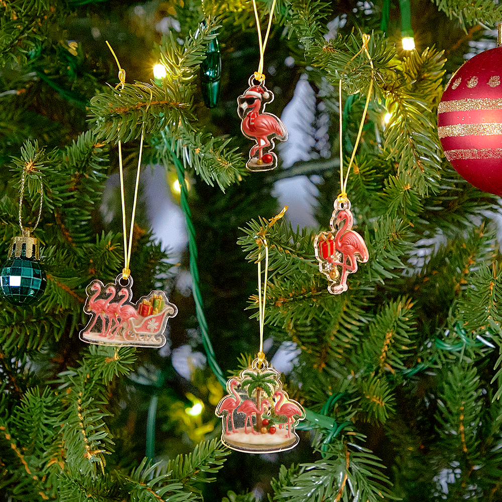Flamingo-adventskalender 2025 – 2d-acryl-weihnachtskalender Mit Rosa Flamingos, Tropische Weihnachtsdeko, Geschenk Für Mädchen Und Frauen - MyFaceSocksDE