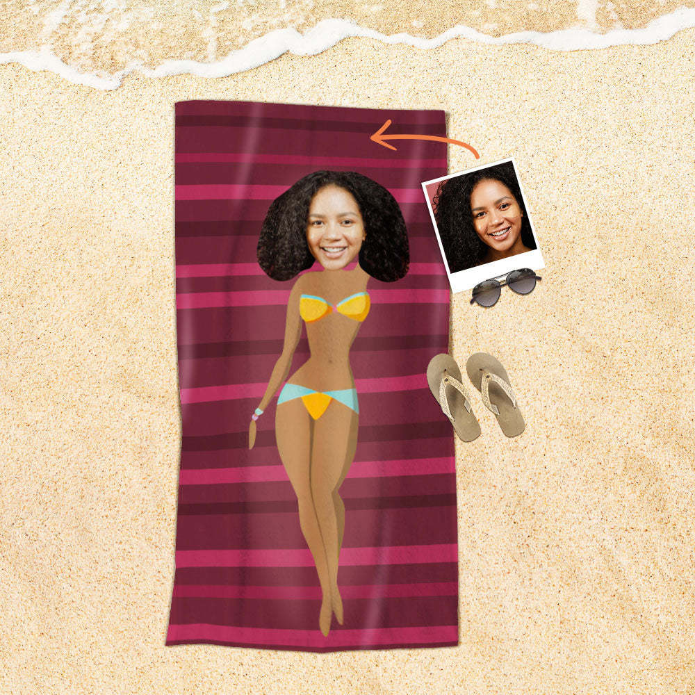 Personalisiertes Gesicht Strandtuch, Personalisiertes Sexy Meerjungfrau Strandtuch, Lustiges Geschenk Für Ihn - MyFaceSocksDE