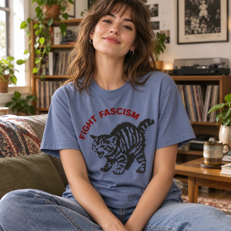 Kampf Gegen Den Faschismus, Tabby-Katzen-T-Shirt – Mutiges Statement-T-Shirt Für Aktivisten Und Geschenkgeber Dieses Feiertagsgeschenk - MyFaceSocksDE