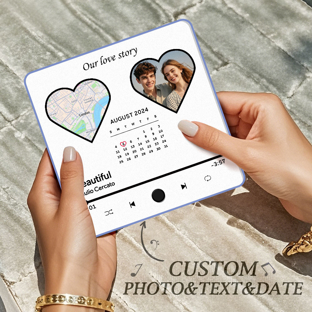 Benutzerdefinierter Multi-fotoalbum-musik-kühlschrankmagnet, Foto- Und Text-musik-kühlschrank, Personalisierter Telefon-musik-kühlschrankmagnet Pro - MyFaceSocksDE
