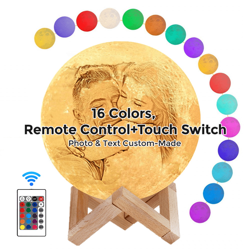 Personalisierte Mondfoto-lampenschirme Als Jubiläumsgeschenke, Individuelle Bilderleuchten & Gravuren, Individueller 3d-druck, Mondlichtmalerei - MyFaceSocksDE