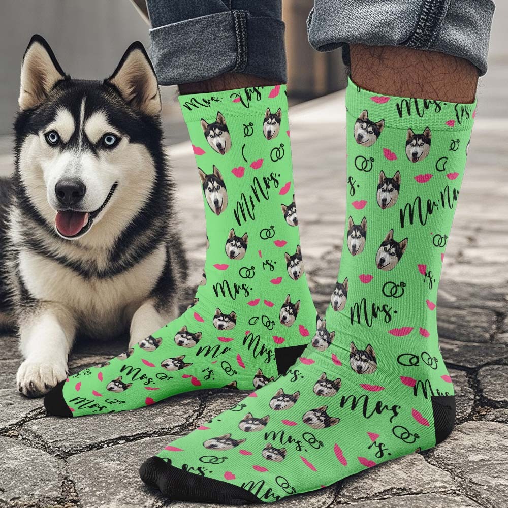 Benutzerdefinierte Vollgesichtssocken, Mrs. Cute-socken, Personalisiertes Foto, Individuelles Design, Beste Geschenkidee - MyFaceSocksDE